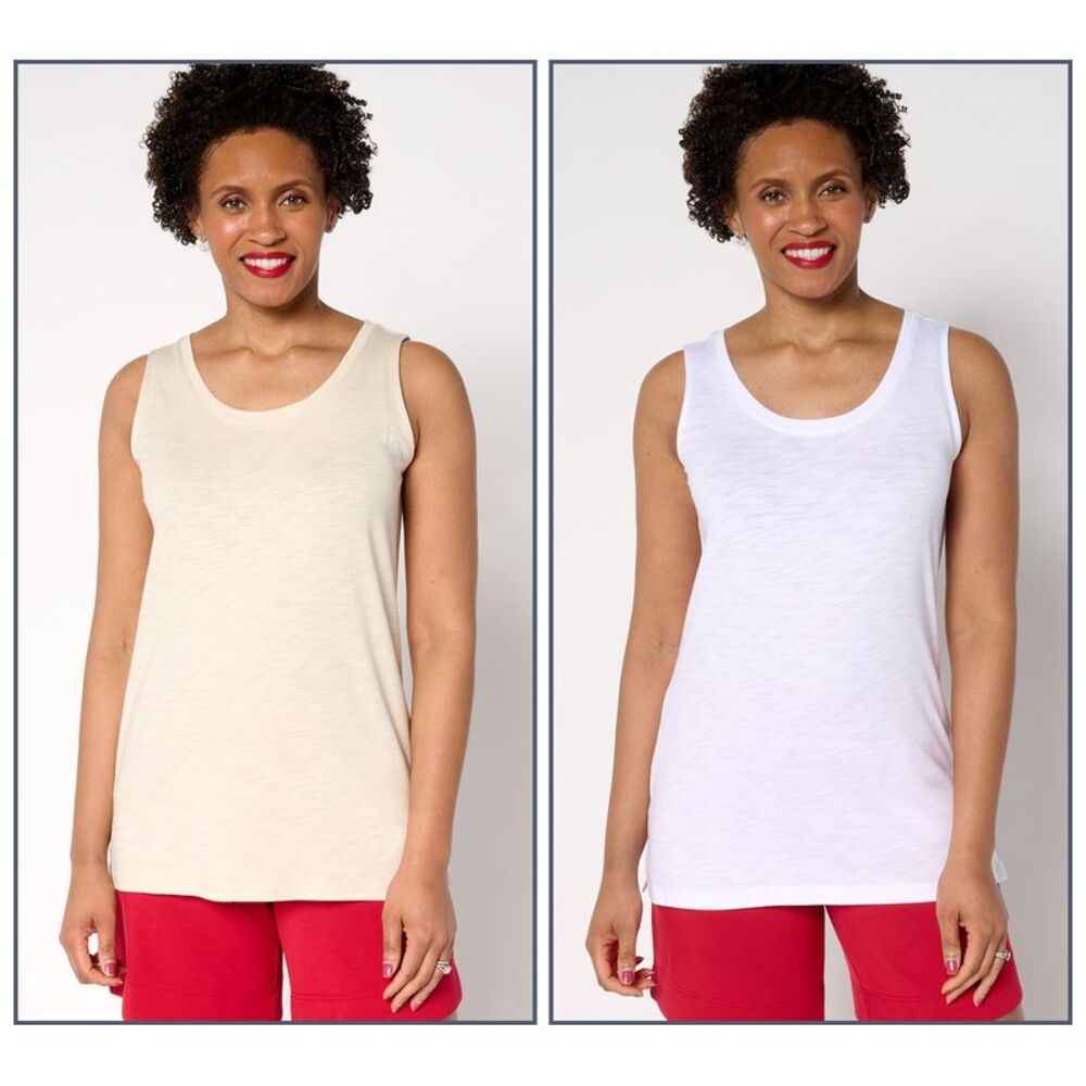 Gloria Vanderbilt Women's Top Plus Sz 2X Slub Knit Tanks Multi-colored